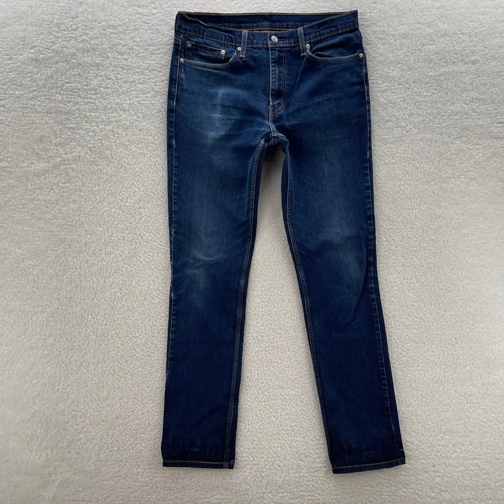 Levis 511 Jeans Mens 36x34* Blue Slim Fit Stretch Denim Dark Wash Preppy Casual
